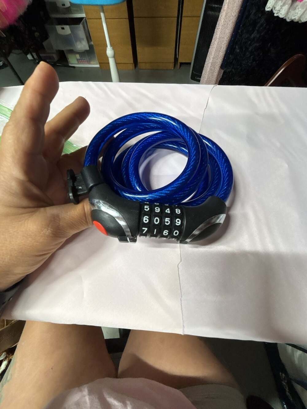 Unbranded Blue Self-Coiling 4-Digit Combination Bike Cable Lock